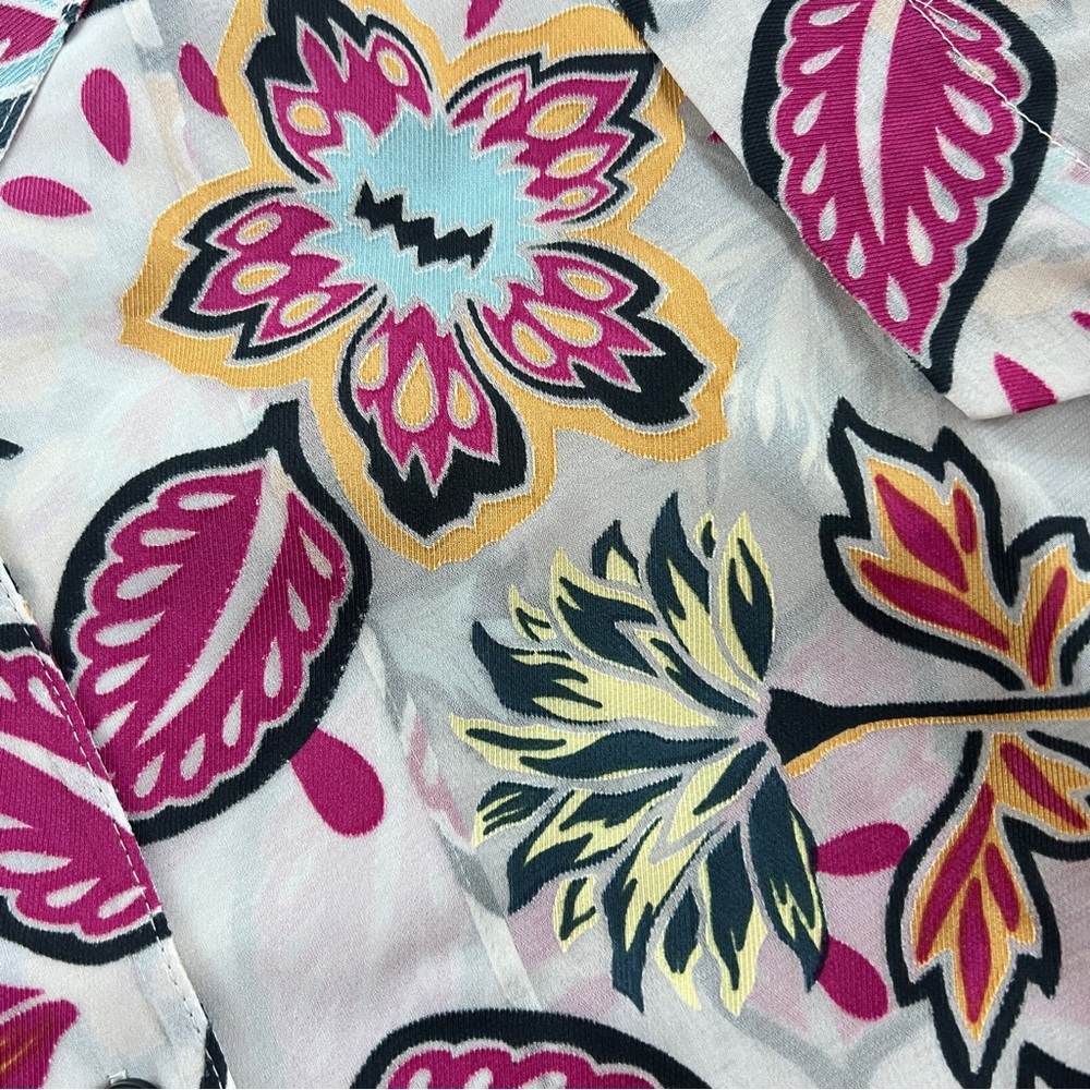 rag & bone Mare Silk Blend Floral Cropped Shirt - Picture 8 of 10